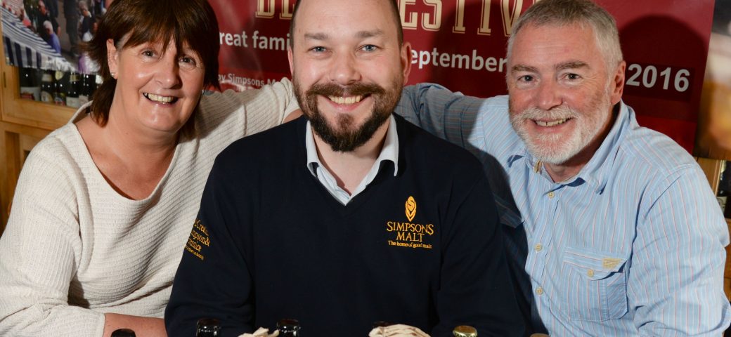 Richard Simpson with two members of the Berwick Food & Beer Festival